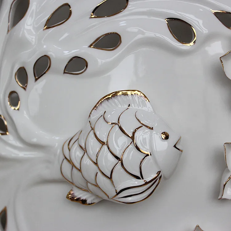 

Creative gifts high grade ceramic crafts with goldfish gold jade porcelain vase ornaments home decoration