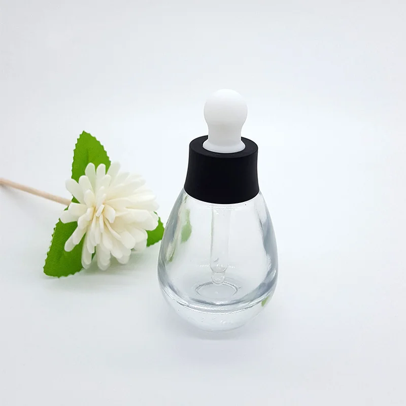 

Glass Bottle Globular Essence Empty 30ml Dropper Bottle Cute Design Travel Lotion Clear Skin Care Container Essential Oil Bottle