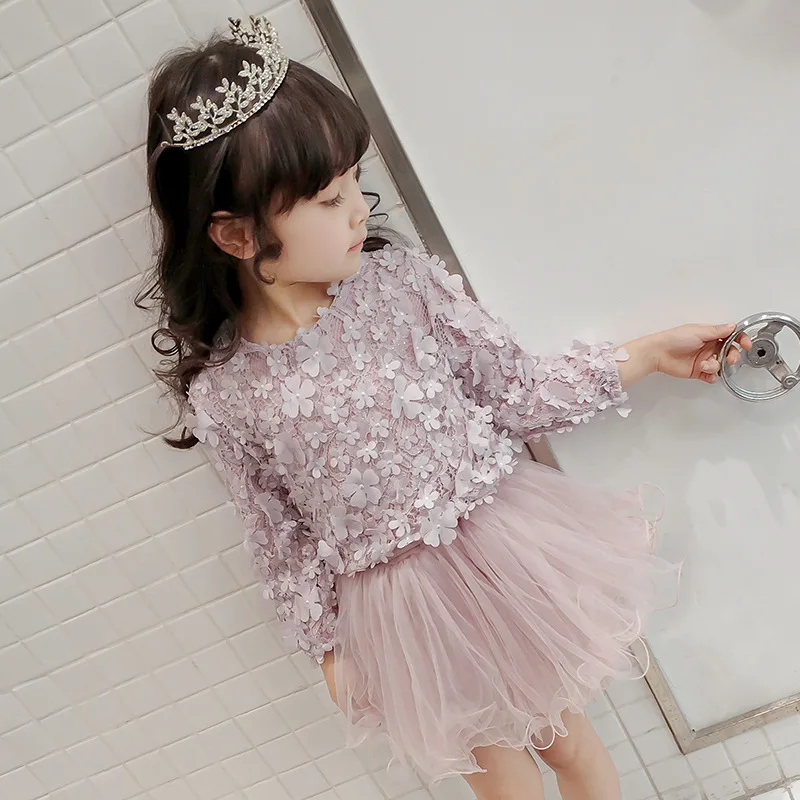 

Autumn Spring Kids Dresses Girls Clothing Princess Dress Teenager Costume Children Fashion Flower Petal Dress Gown Girls Clothes