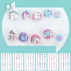 Лидер продаж, детские наклейки с единорогом для дизайна ногтей, 3D украшения для ногтей, самоклеющиеся наклейки с наконечниками, Мультяшные наклейки для ногтей для детей