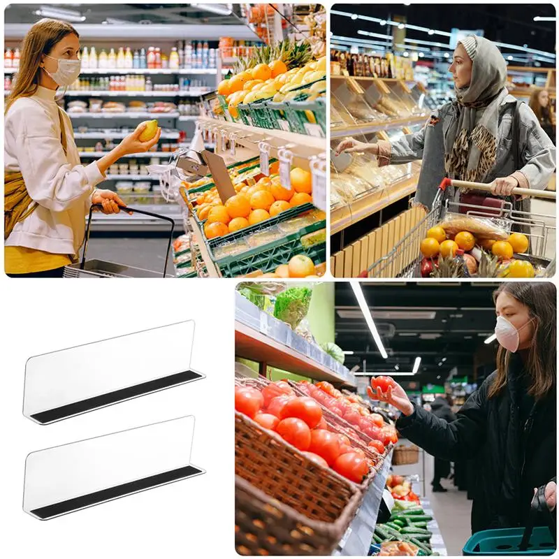 

1 Set of 6pcs L Shape Shelf Dividers Plastic Baffles Goods Dividers for Stores