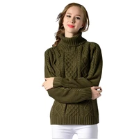 plus size womens pullovers and sweaters fashion high neck long sleeve thick sweater female elegant temperament knitted tops