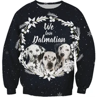 3d printed sweatshirt christmas gift dalmatian dogs pullover unisex xmas long sleeved round neck wholesale