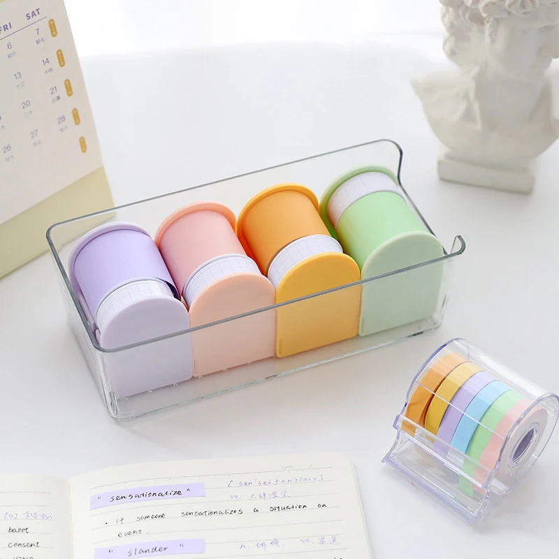 

Cream color two-in-one roll paper tape, solid color message memo mark N times stickers can be cut three-dimensional note paper