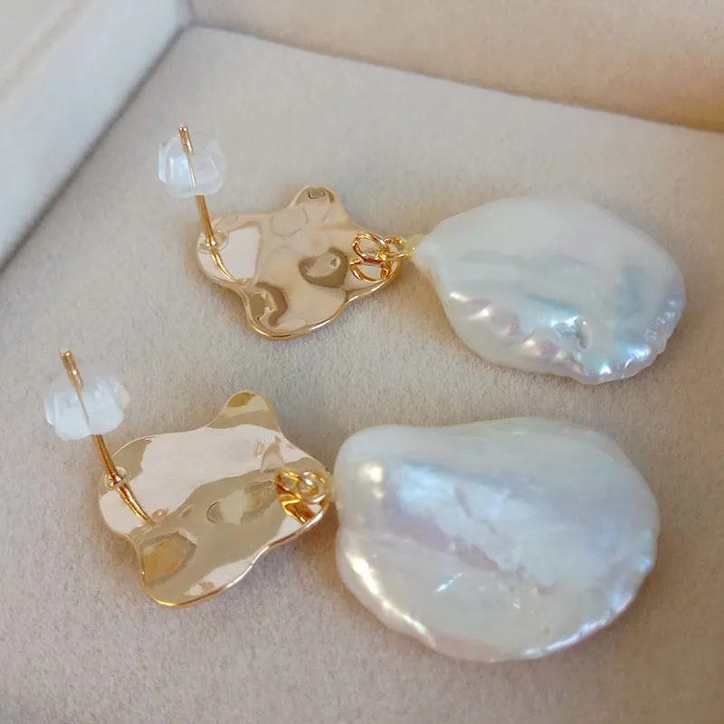 Высокое качество жемчужные серьги 100% природа Пресноводная жемчужина AAA большой