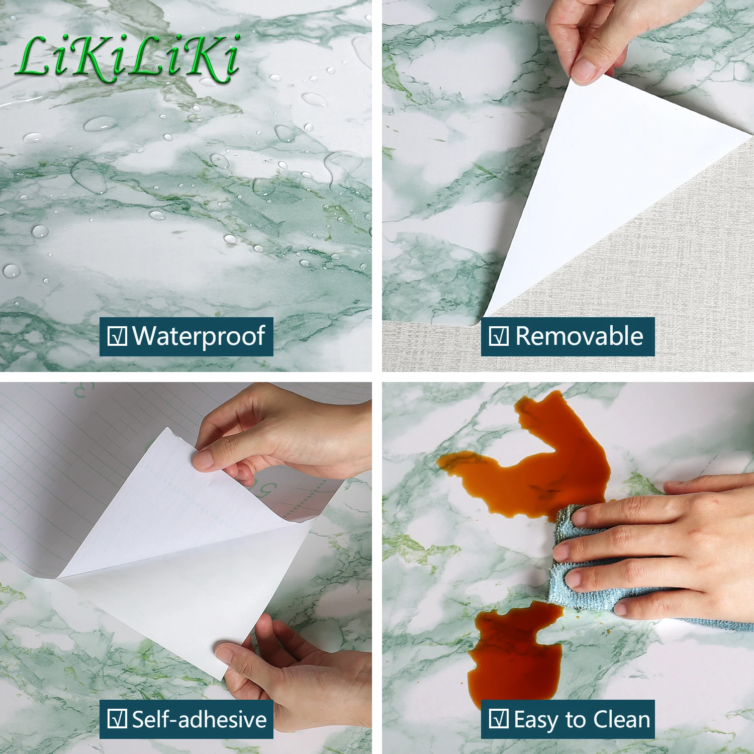 

Marble Vinyl Film Self Adhesive Waterproof Wallpaper for Bathroom Kitchen Cupboard Countertops Contact Paper PVC Wall Stickers