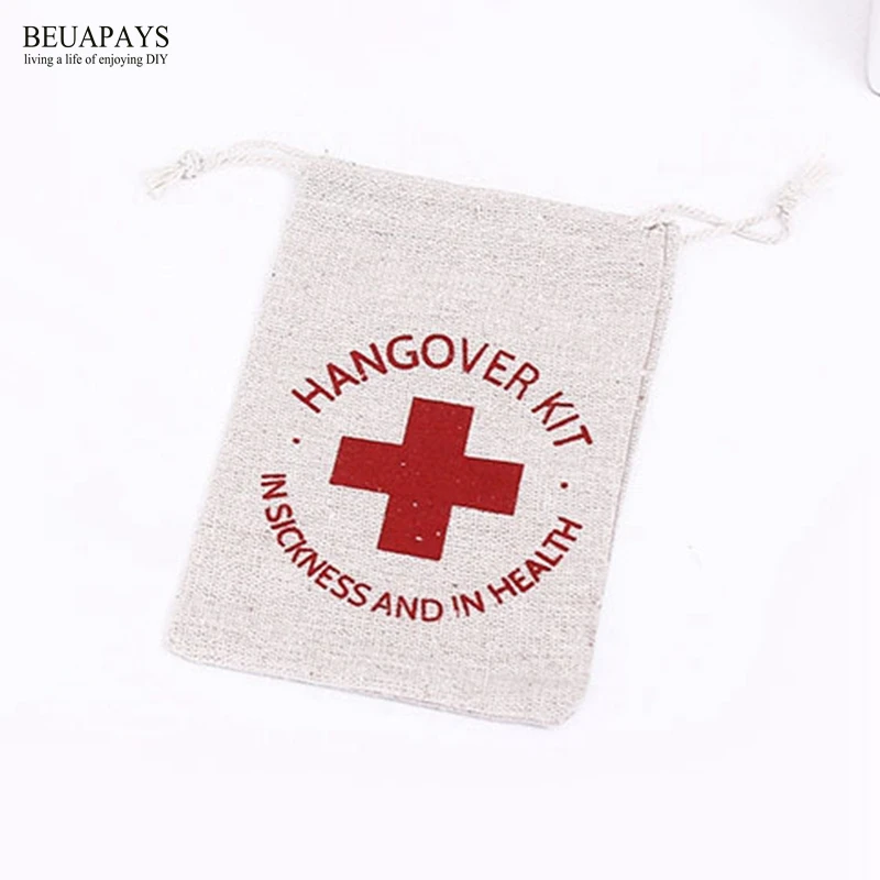 20 шт пеньковые пакеты набор от похмелья в болезни и здоровья хлопок пеньковая