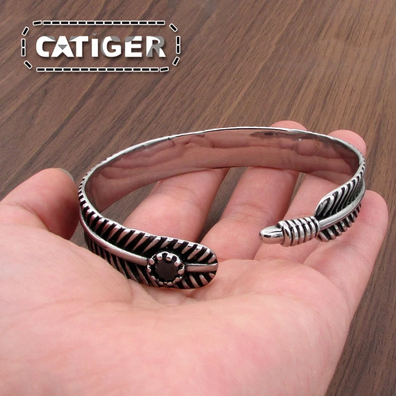 Бесплатная доставка Панк Винтаж черный циркон манжеты браслеты нержавеющая