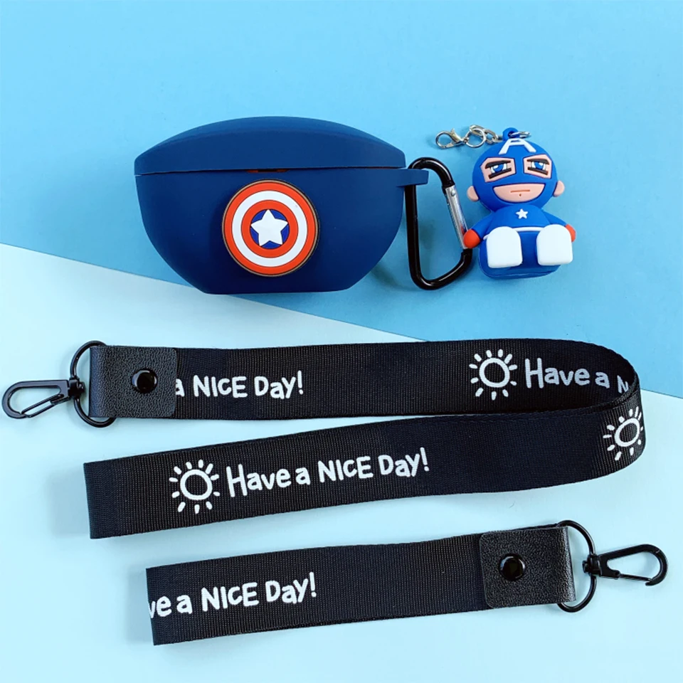 

Cool Cartoon Silicone Cover for Sony WF-SP800N Case Sleeve with Partable Lanyard Stand Bluetooth Earphone Protect Accessories