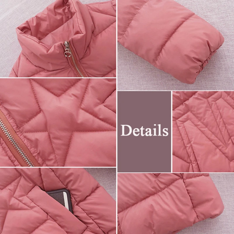 

Parkas Womens Winter Solid Stand Collar Straight 2020 Pentagram Design Chic Special Korean Style Trendy Elegant Comfortable New