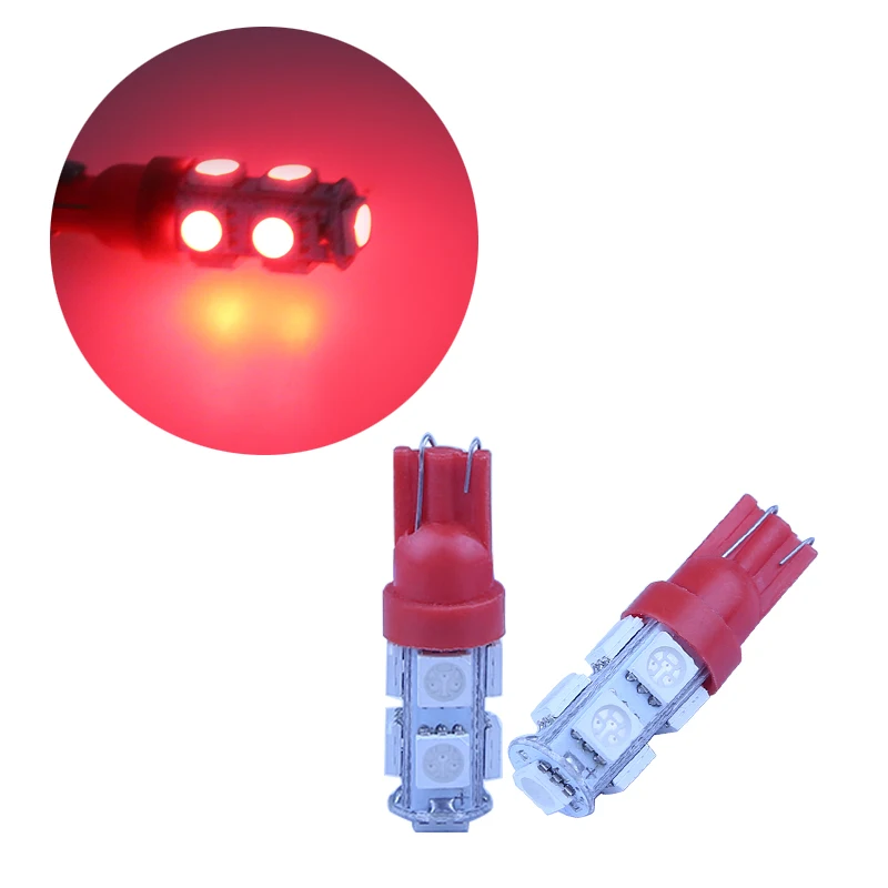 2 шт./лот T10 W5W светодиодные лампы 5050 9 SMD 194 168 Ксеноновые белые клиновидные