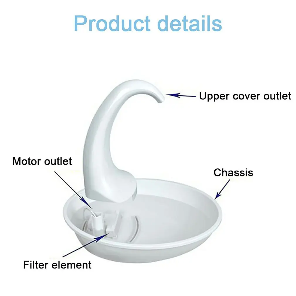 

Silent Automatic Electronic Swan Drinking Water Fountain Water Dispenser Water Feeding Container For Cat And Dog
