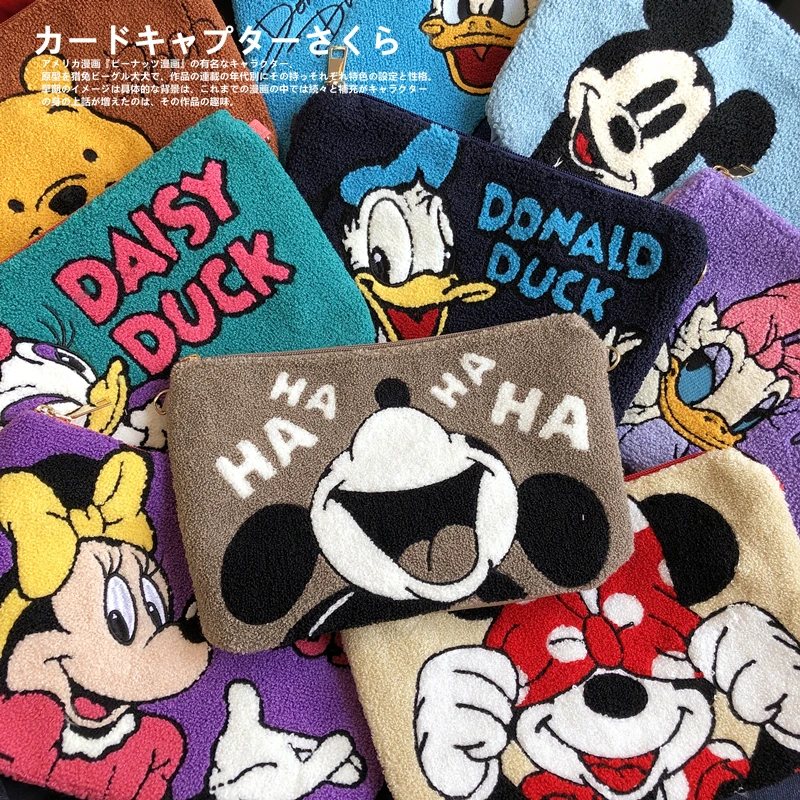

Disney Caeroon Mickey&Minnie Donald&Daisy Duck Pooh Bear Plush Embroidery Inclined Shoulder Bag Ladies Fashion Casual Bag