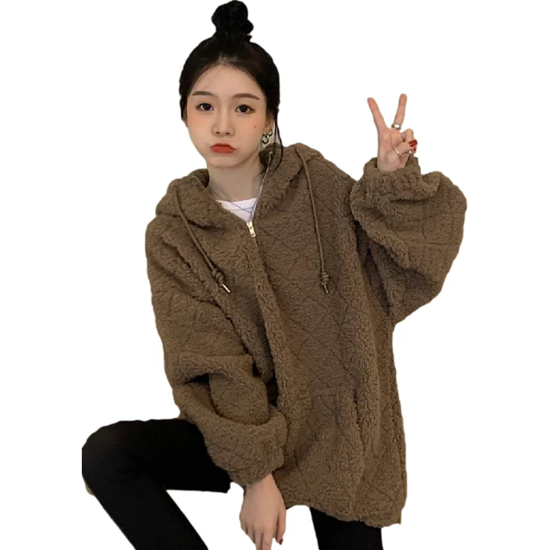 

New Hoody Womens Tracksuits Hooded Sweatshirts 2020 Autumn Winter Fleece Oversize Hoodies Solid Jackets Sweatshirt Women Fleeces