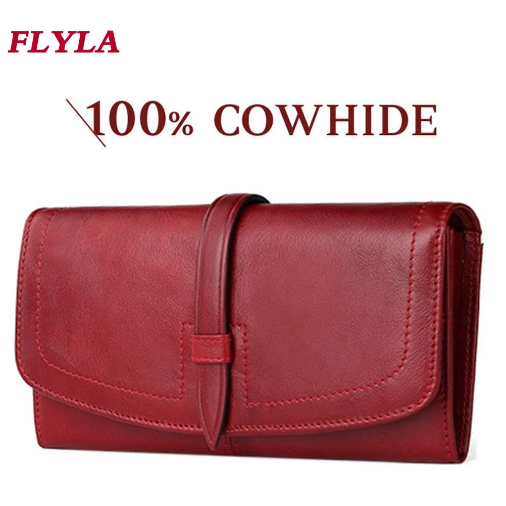

New Leather Wallet Women RFID Long Zipper Retro Women Wallet Large Capacity Fashion Female Bag