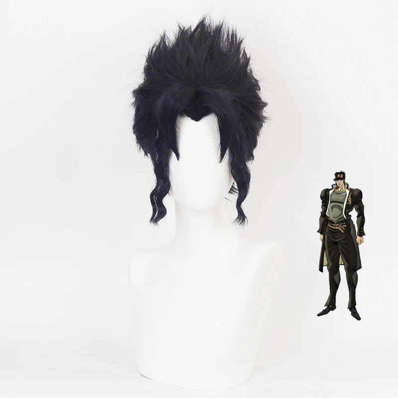 

Kujo Jotaro Wigs From JoJo's Bizarre Adventure Men's Black Short Synthetic Hair Kuujou Joutarou Cosplay Costume Wigs + Wig Cap