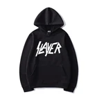 Толстовка унисекс с принтом Slayer, однотонная толстовка с металлической лентой, с капюшоном, в стиле рок, пуловер, худи в стиле хип-хоп, трендовая одежда