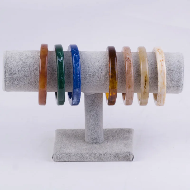 Новые винтажные браслеты из смолы для женщин коричневые акриловые широкие