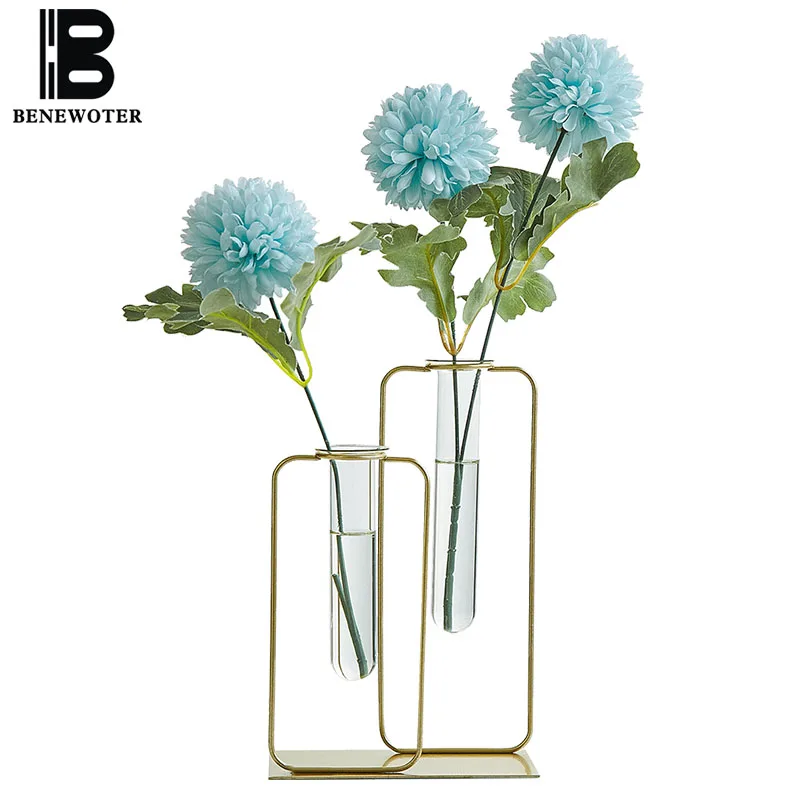 Скандинавский ins Золотой Железный искусство прозрачная стеклянная трубка