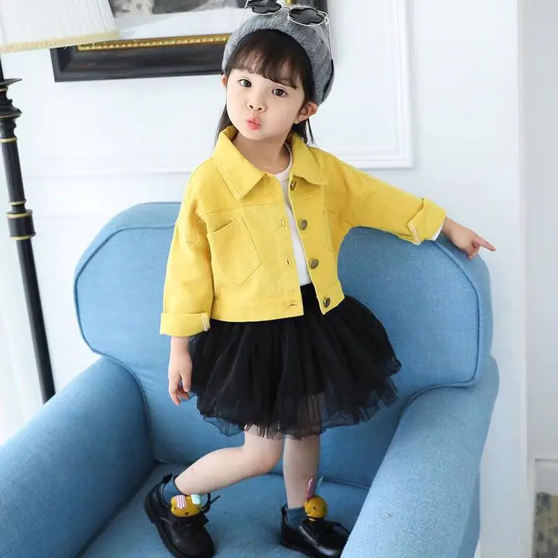 Детская джинсовая куртка с воротником на весну/осень | одежда и обувь