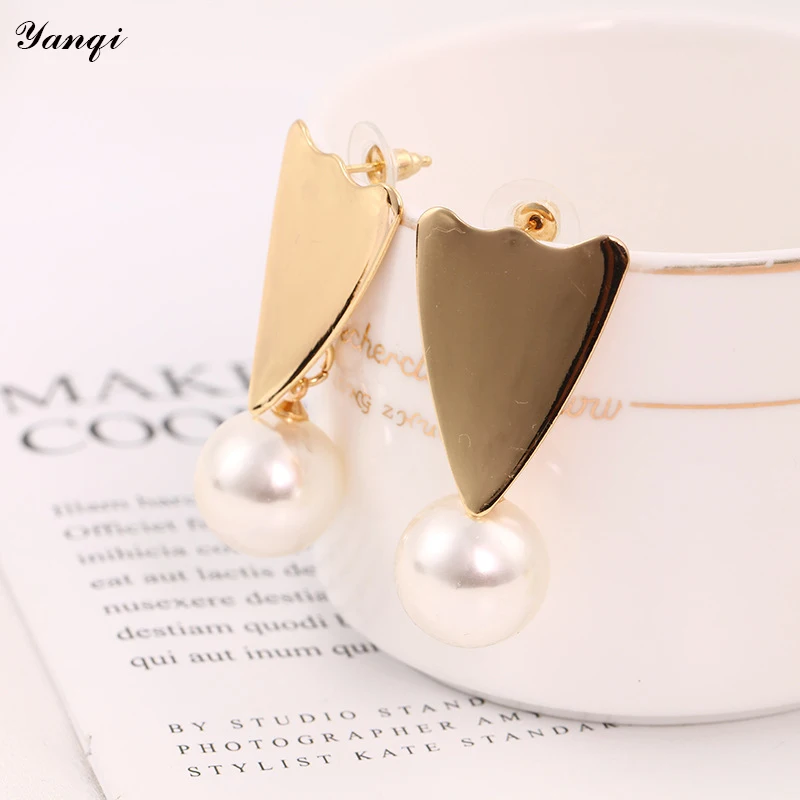 5 стилей треугольник морской сплав оболочки кулон серьги золотые Эффектные для