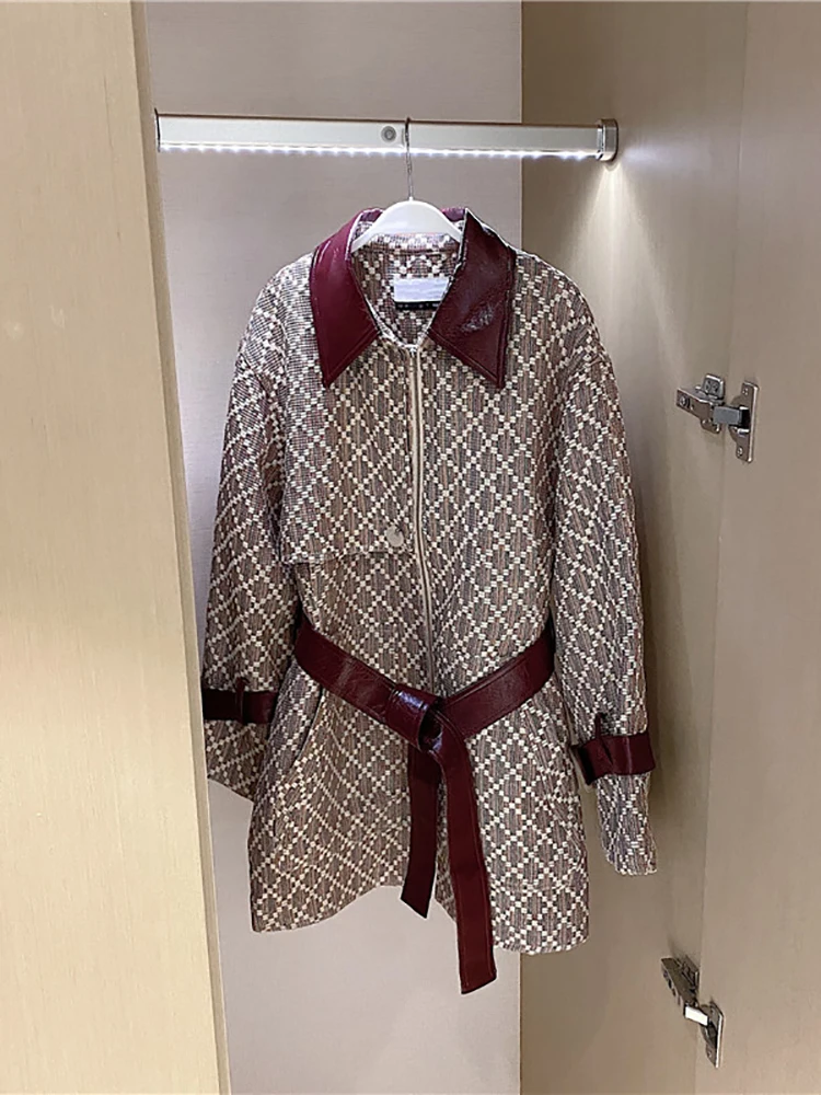 

Blue check Jacket Women's Korean version loose 2020 new autumn versatile British casual top