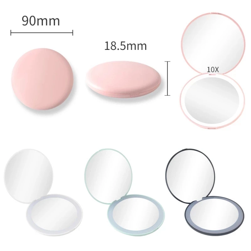 10x HD увеличительное косметическое зеркало светодиодное для макияжа с подсветкой