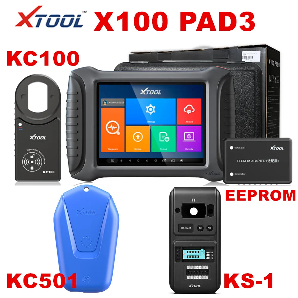 

Строевой инструмент X100 PAD3 с KC501 глобальная версия KC100 и адаптером EEPROM (X100 PAD Elite), автоматический программатор ключей