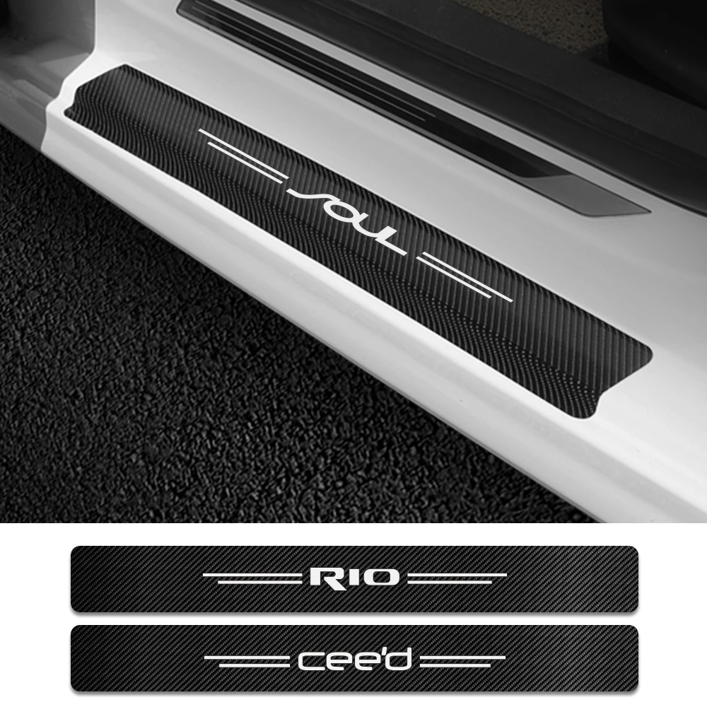 4 шт. двери автомобиля Наклейка на порог для Kia Rio 3 K2 ОПТИМА Sorento Picanto Ceed Форте Cadenza K9