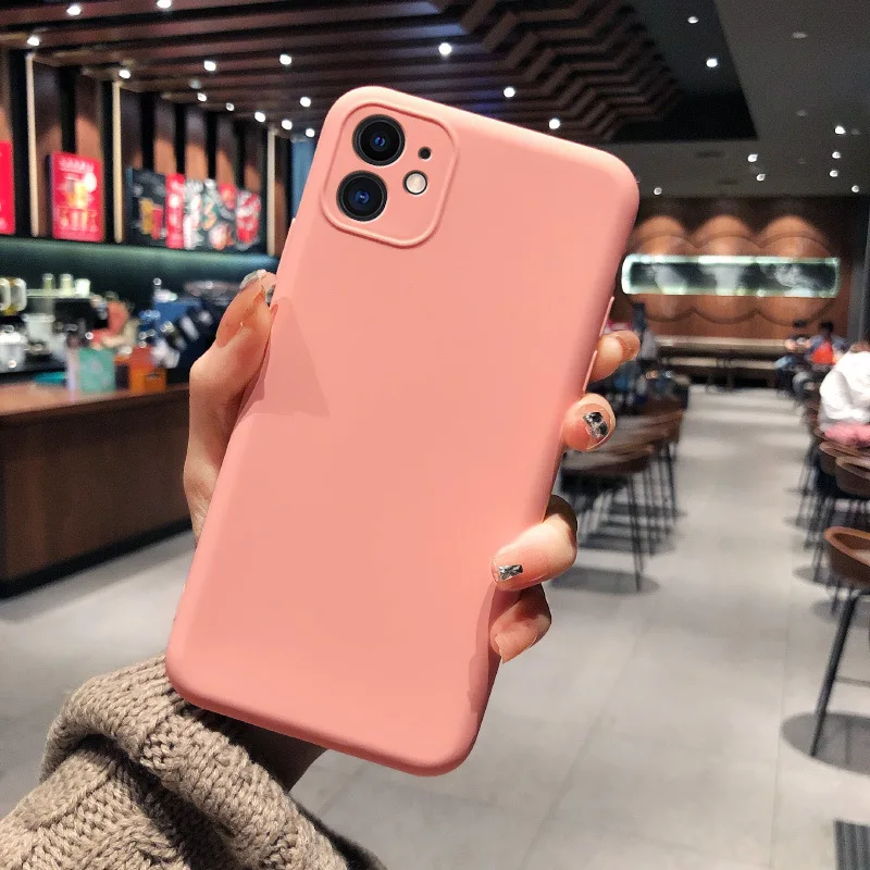 Силиконовый чехол для iPhone 11 7 8 Plus яркий однотонный XS 6 6S Pro MAX XR X Max мягкие чехлы