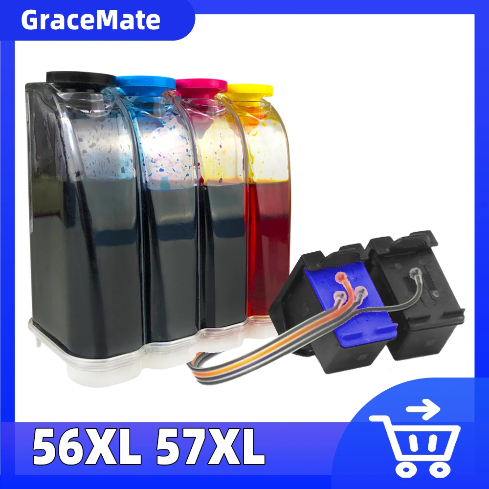 

56 57 XL Ciss Bulk Ink Compatible For Hp 57 56 For Deskjet 450 450cbi 450ci 450wbt F4140 F4180 5150 5550 5652 5655 Printer