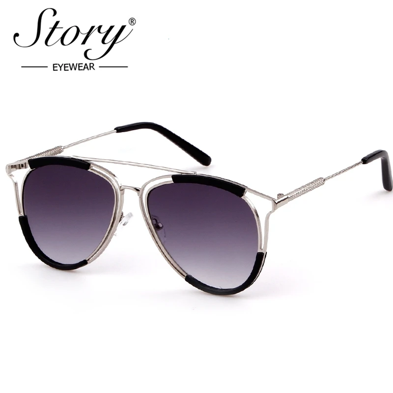 Женские солнцезащитные очки в винтажном ретро-стиле с металлической оправой