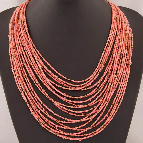 

Choker Women Beads Necklace Bohemia Ethnic Measly Temperament Multilayer Necklaces for Women Chokers Fashion Jewelry