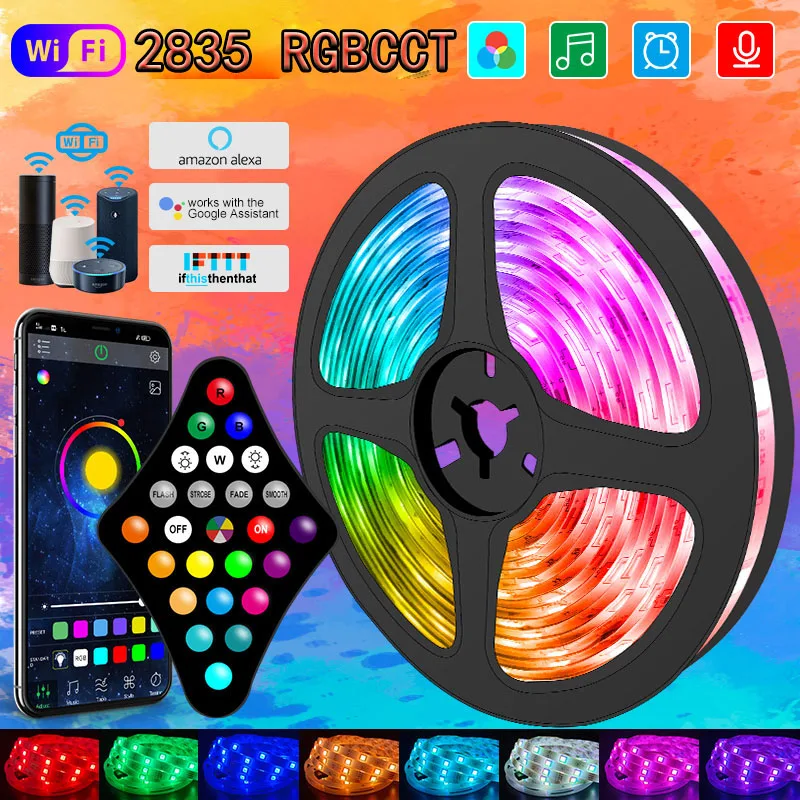 Гибкая неоновая Светодиодная лента RGB с поддержкой Wi-Fi 2835 | Освещение
