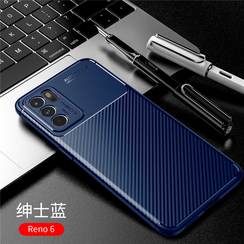 for oppo reno6 case rubber silicone funda silm carbon coque protective soft phone case for oppo reno 6 cover for oppo reno6 case free global shipping