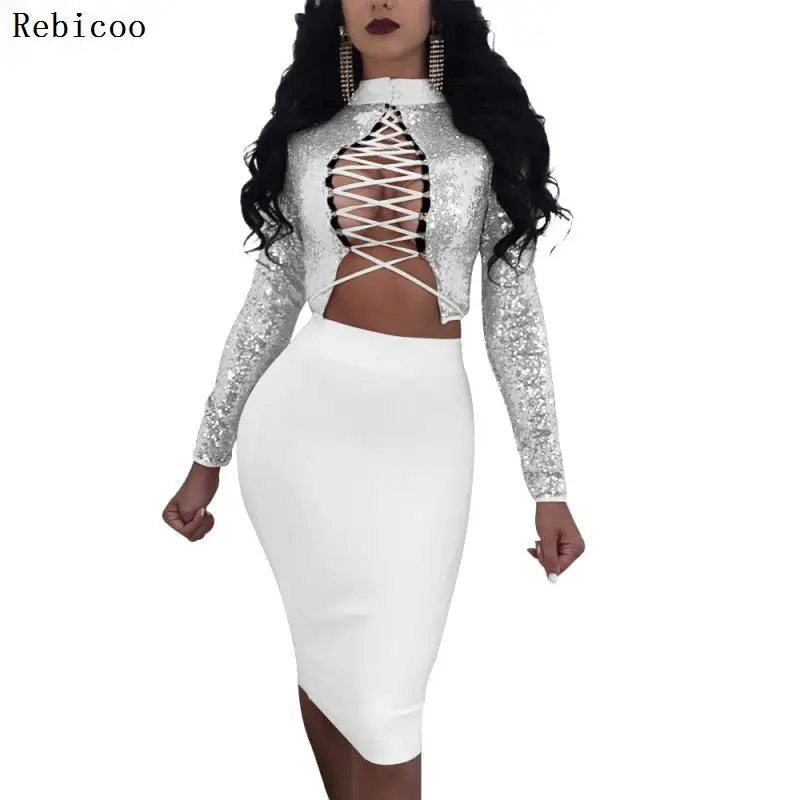 Осенний женский элегантный повседневный коктейвечерние костюм миди