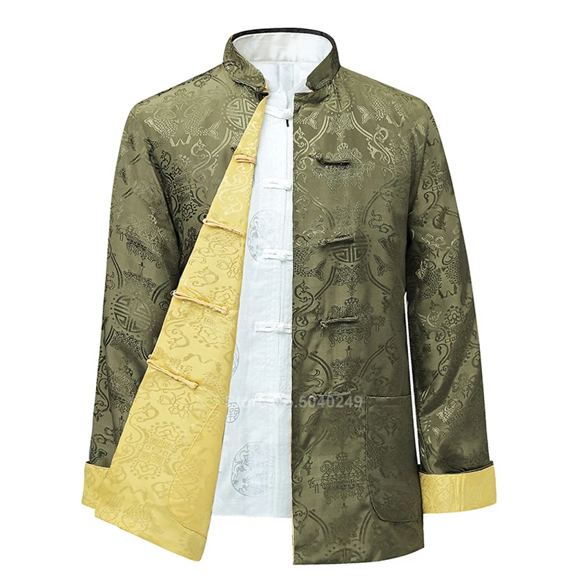 Традиционная китайская одежда для мужчин костюм Тан шелковая двойная Женская