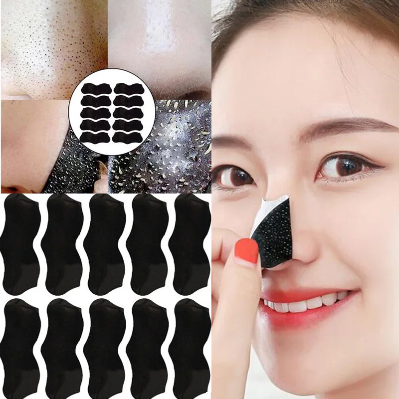 

Hot 10PCS Bamboo Charcoal Suction Face Deep Cleansing Black Mud Mask Blackhead Remover Peel-Off Mask Easy to Pull Out TSLM2