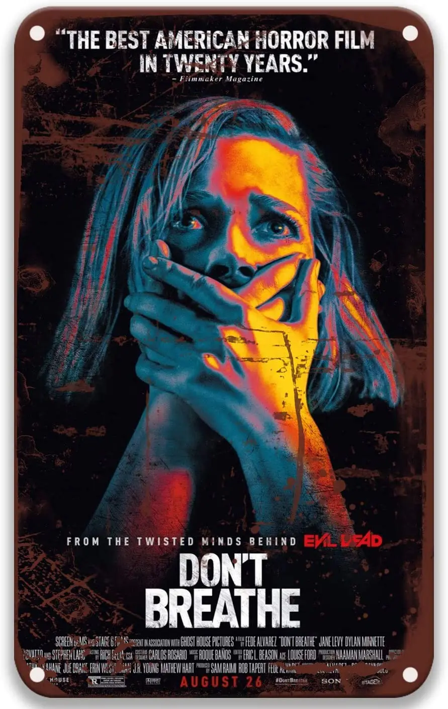 

sfasf Don't Breathe (2016) Movie Tin Signs Vintage Movies Poster Plaque for Coffee & Bar Custom Garden Kitchen Office 8x12