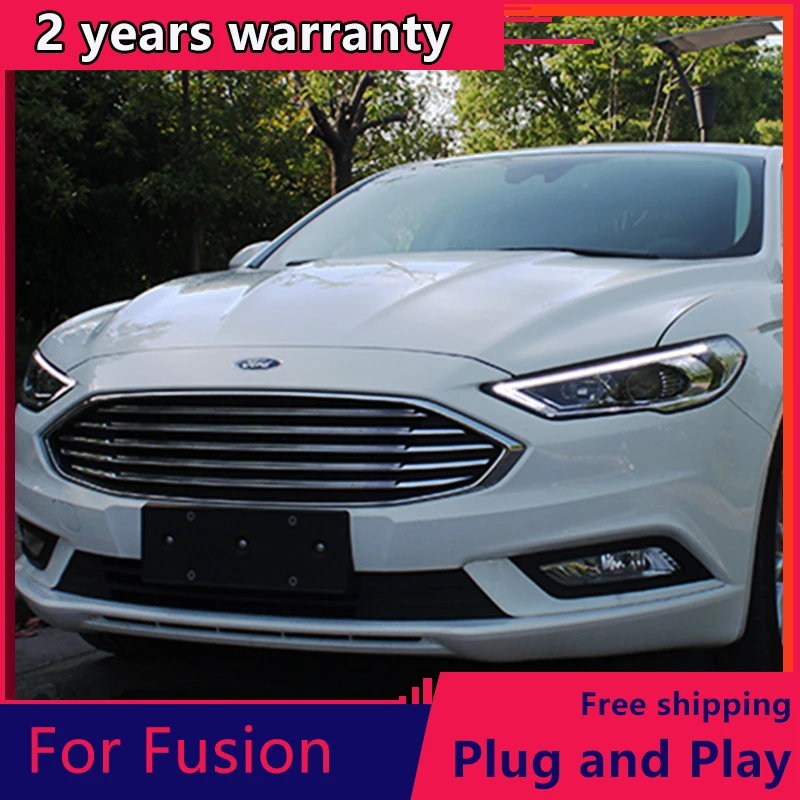 

KOWELL Car Styling For Ford Mondeo 2017 Headlights Mondeo LED Headlight DRL Hid Bi Xenon Beam Lens Flash Straight Yellow Turning