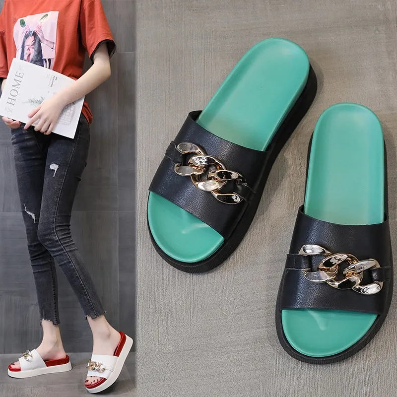 TGHDOF Sandals Female Summer House Women's Fashion Casual Korean Sandal Soft Home And Comfort Beach Flat Slippers For Women 40