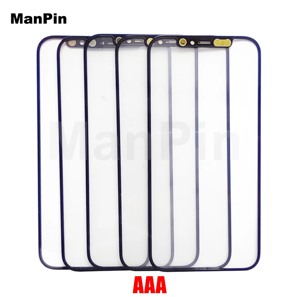 

10Pcs AAA LCD Screen Glass OCA Film Installed For iP 12Pro Max Mini 11 Pro X S XR Touch Display Front Panel Repair Original Hole