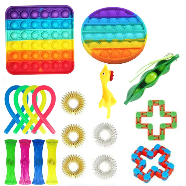 

Fidget Toys Set Anti Stress Box Strings Marble Relief Toy Gift Adults Kids Poppit Anti-stress Poppit Relief Figet Toy Pack