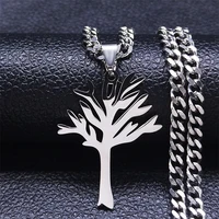 tree music band logo stainless steel chain necklaces for womenmen silver color turkey chain necklaces jewelry collares n4506s06