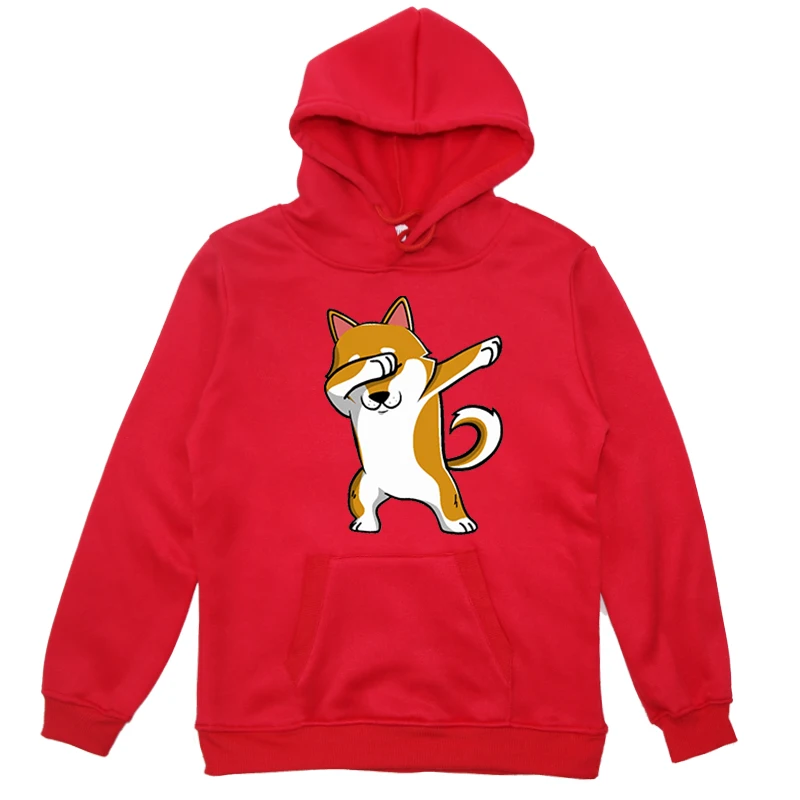 Детские вельветовые толстовки для мальчиков и девочек Dab Kawaii Shiba Inu повседневные