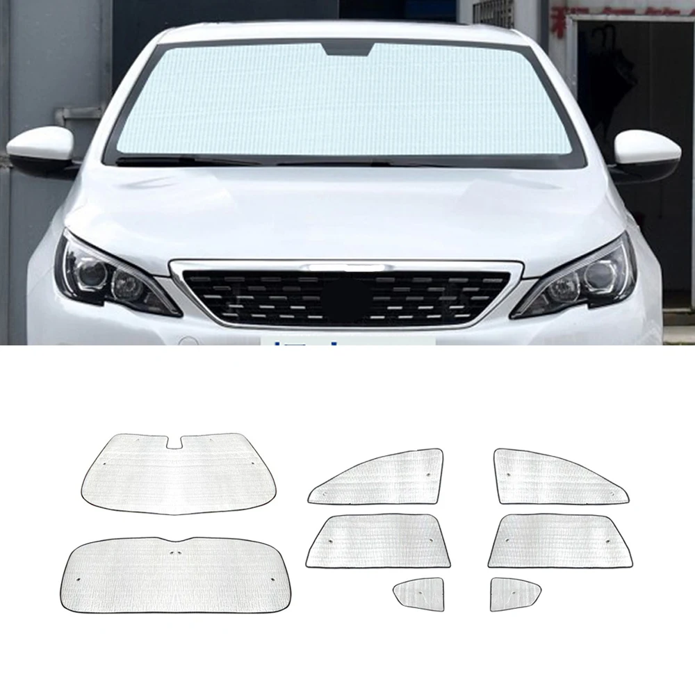 

For Peugeot 308 Sedan 2014-2020 Auto Car Windshield Sunshade Sun UV Shield Block Cover One Set for Front Side Window Accessories