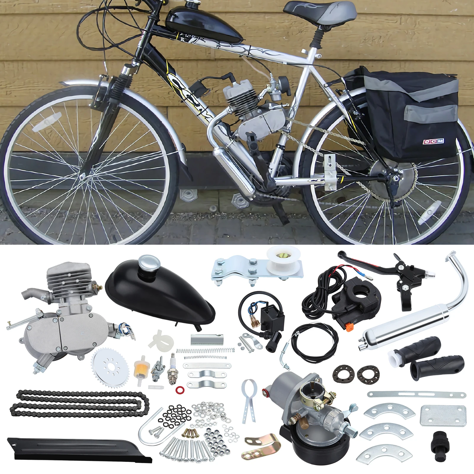 Двигатель Samger для мотоцикла 2-х тактный Карманный велосипедный двигатель 80 куб.