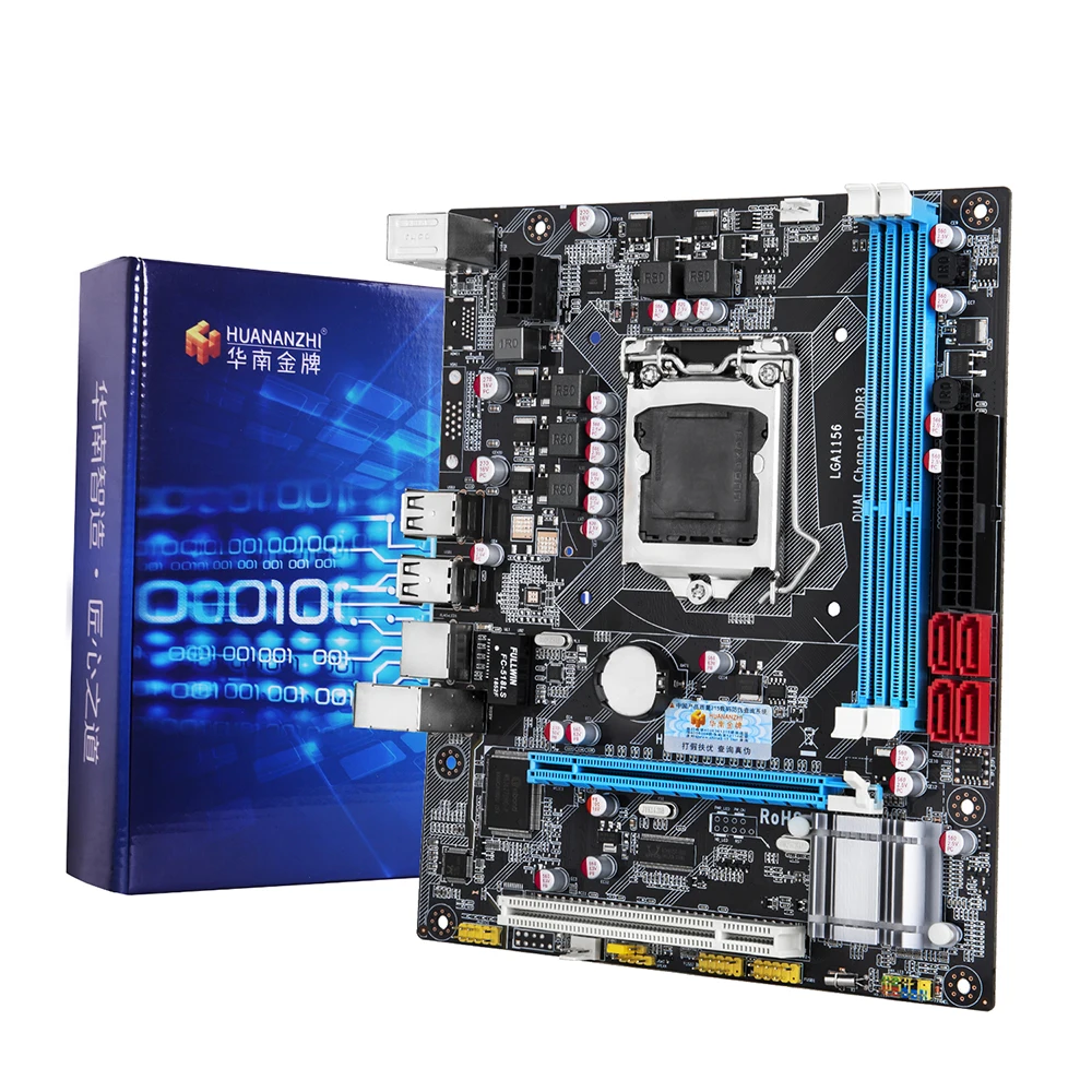 Материнская плата HUANANZHI P55 двухканальная DDR3 ПАМЯТЬ 1600 МГц USB2.0 PCI-E десктопная