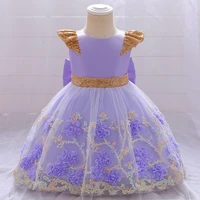 infant sequin belt dress for girl baby christening first 1st birthday dress party baptism purple dresses for toddler vestidos