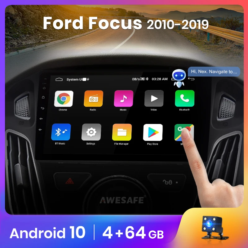 Автомагнитола AWESAFE PX9 для Ford Focus 3 2010 2011 2012 2013 2019 мультимедийный видеоплеер с GPS